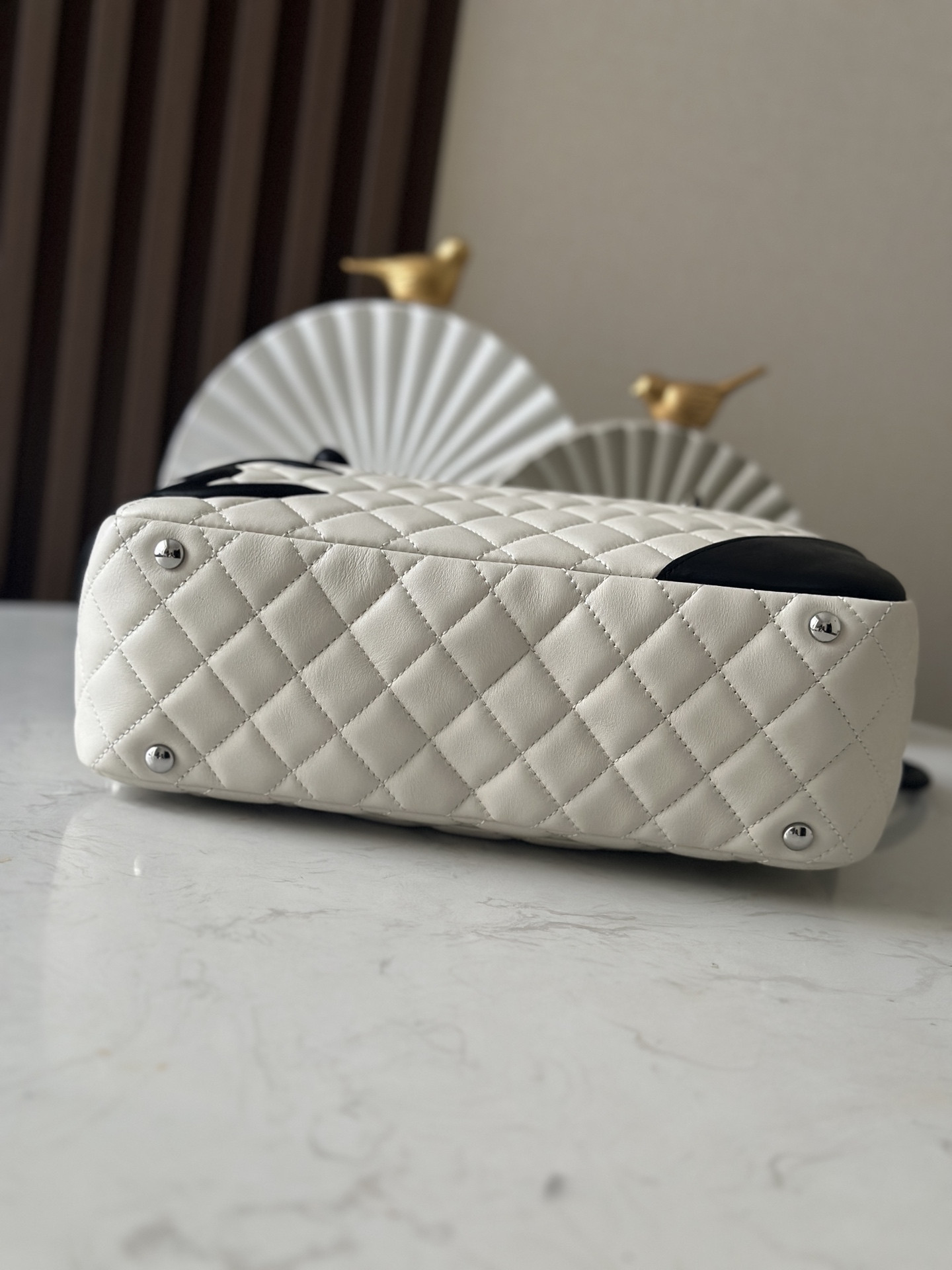 Chanel Ligne Cambon Bowling Bag AS3327 15x27x10cm