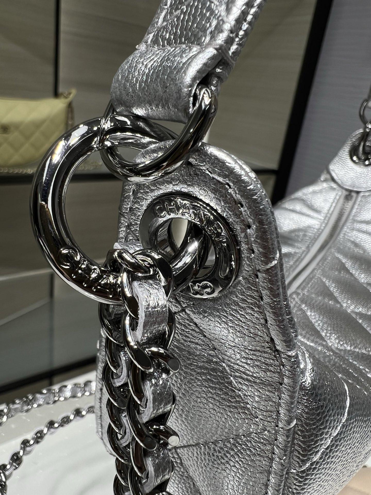 Chanel Clutch with chain Silver Hardware AP5094 15x22x6cm