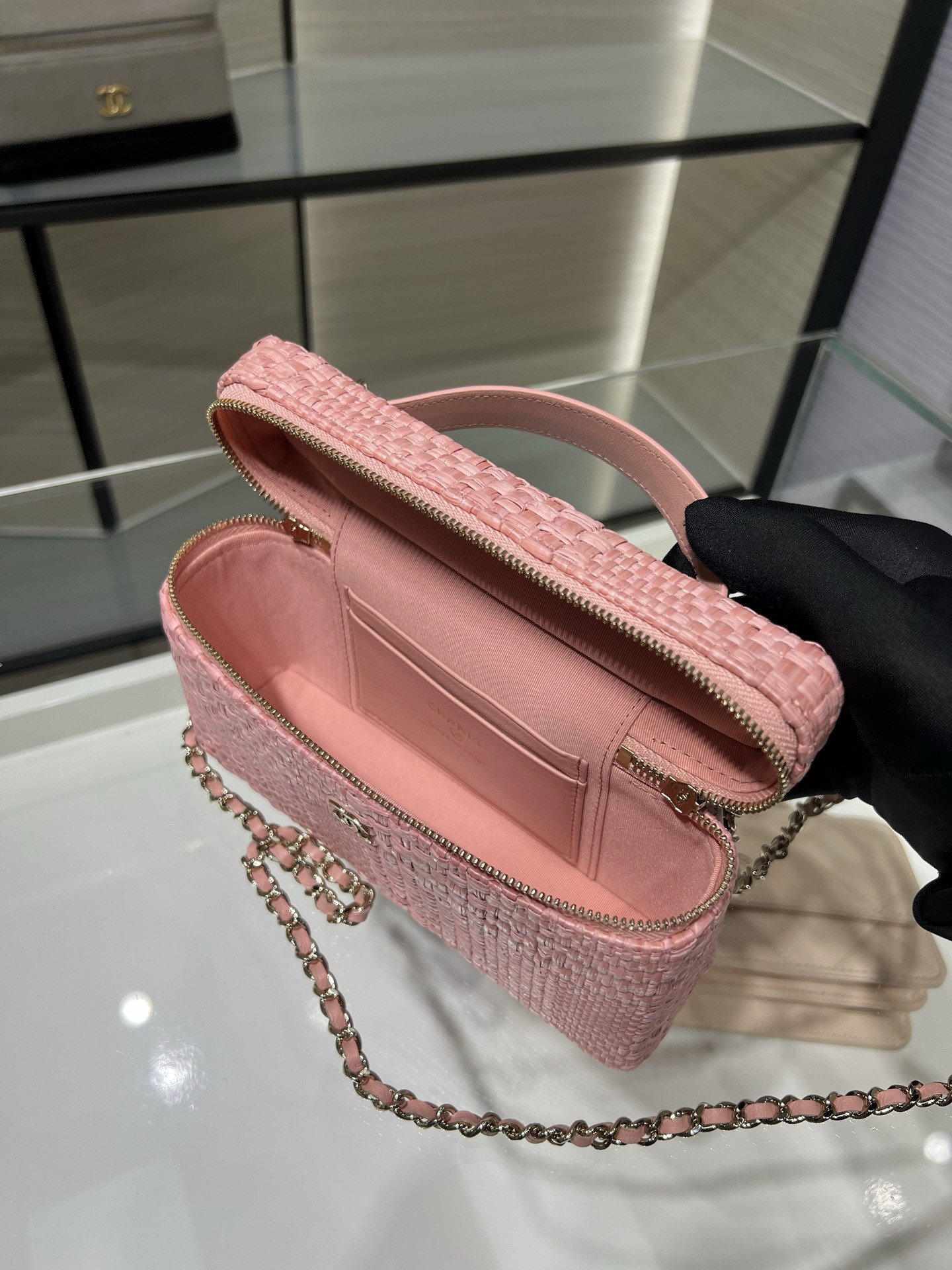 CHANEL Classic Vanity with chain Handbag AP4385 17x19.5x5cm