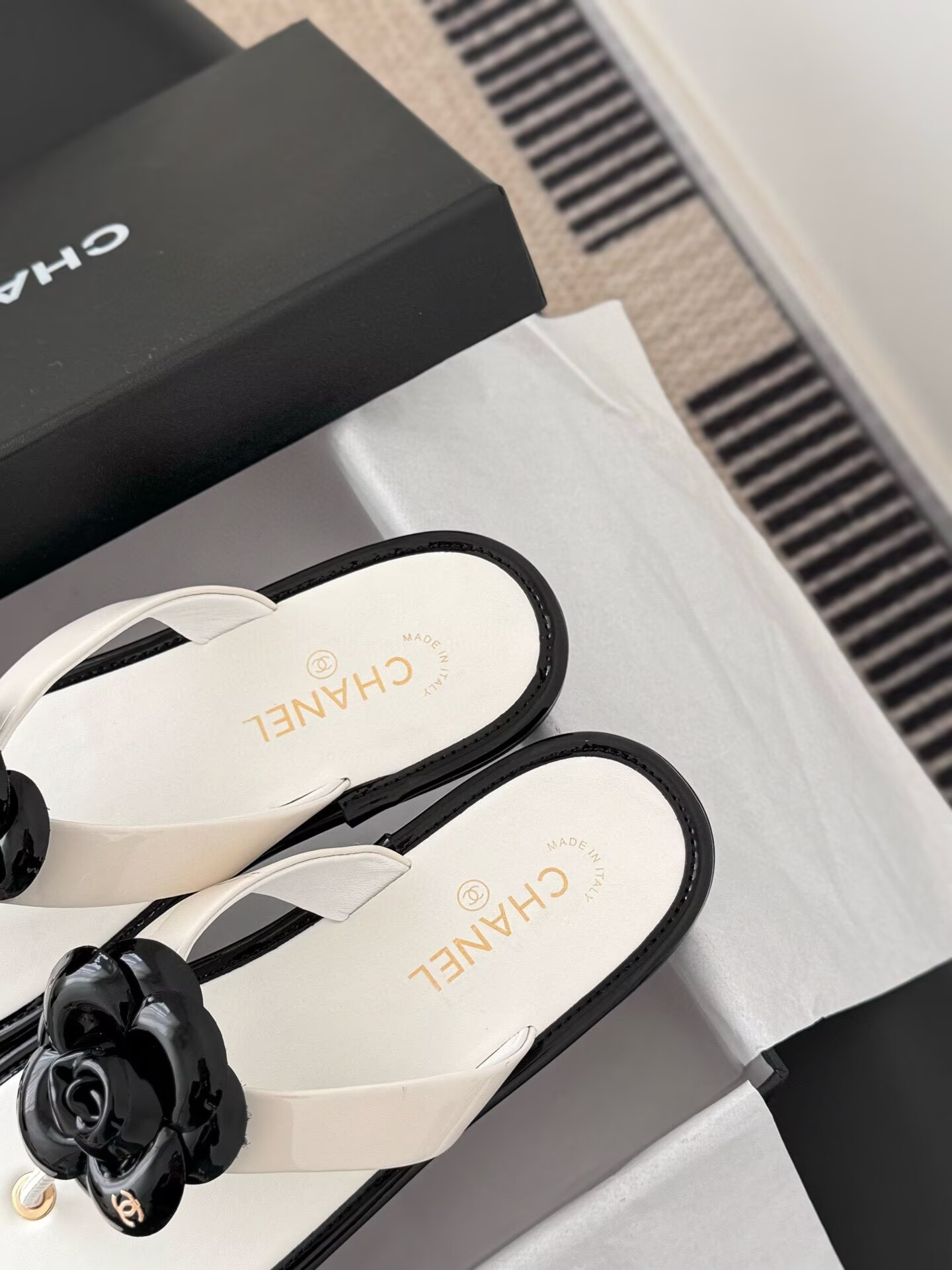 UA Chanel Thongs Slides