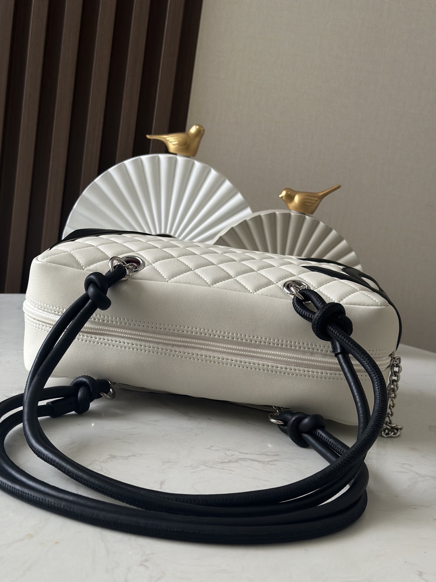 Chanel Ligne Cambon Bowling Bag AS3327 15x27x10cm