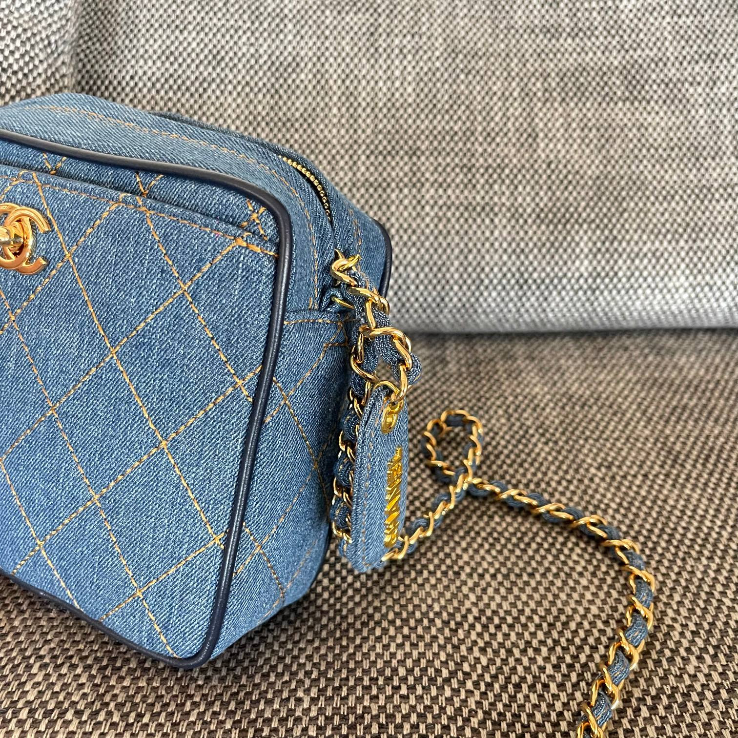 Chanel Denim Quilted Bag 17.5x15.5x6.5cm