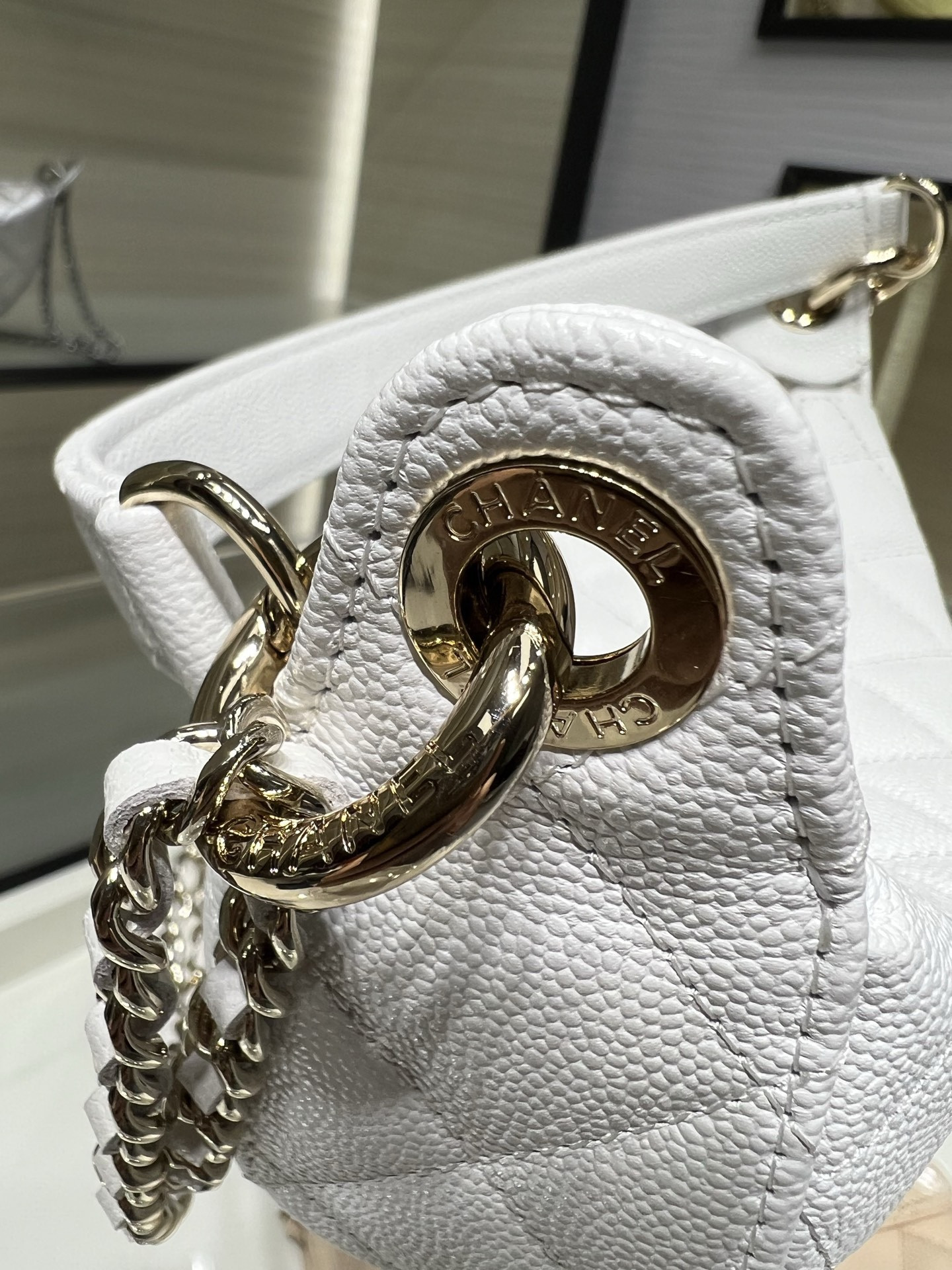 Chanel Clutch with chain Light Gold Hardware AP5094 15x22x6cm