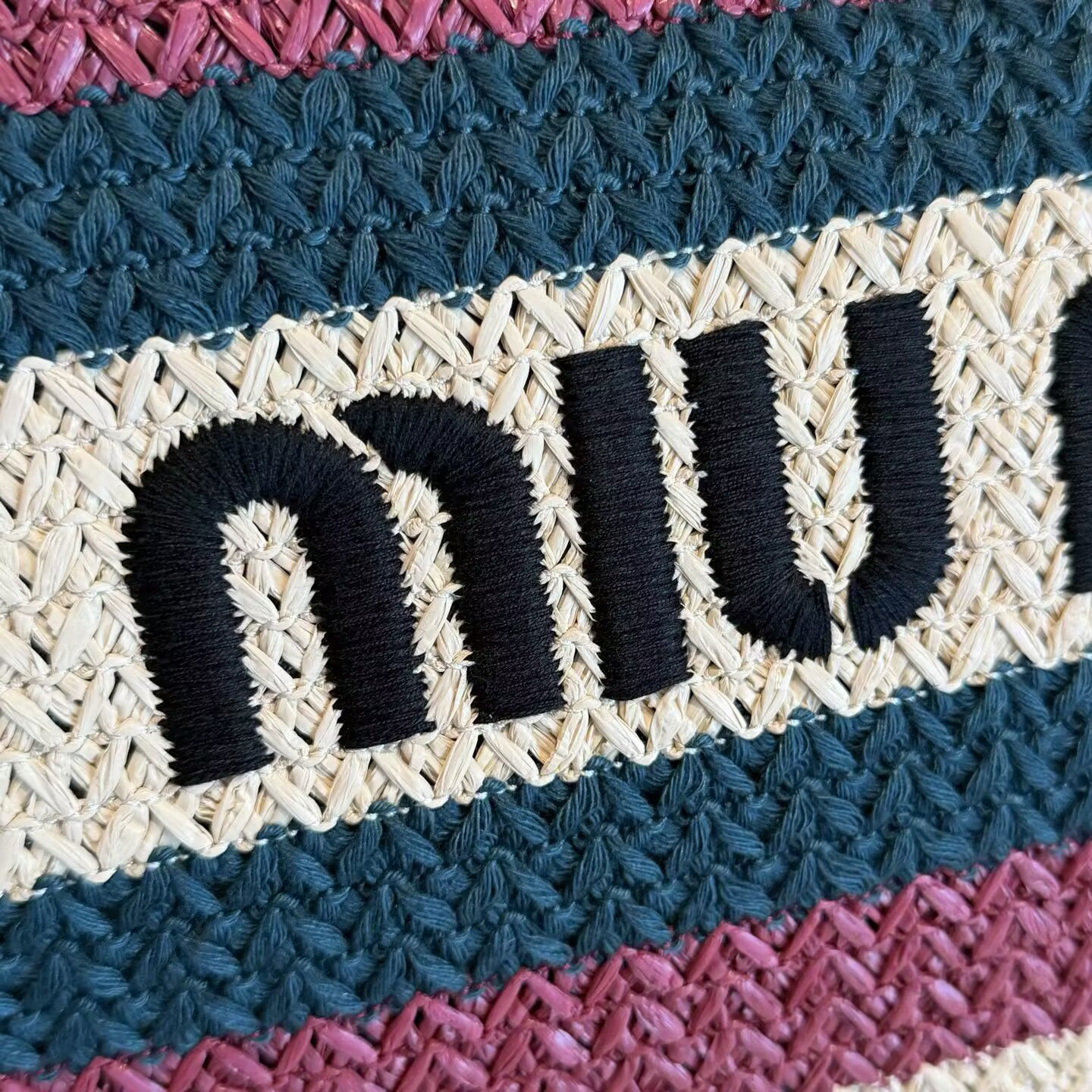 Miu Miu Raffia-effect Woven Tote Bag 30x34x16cm