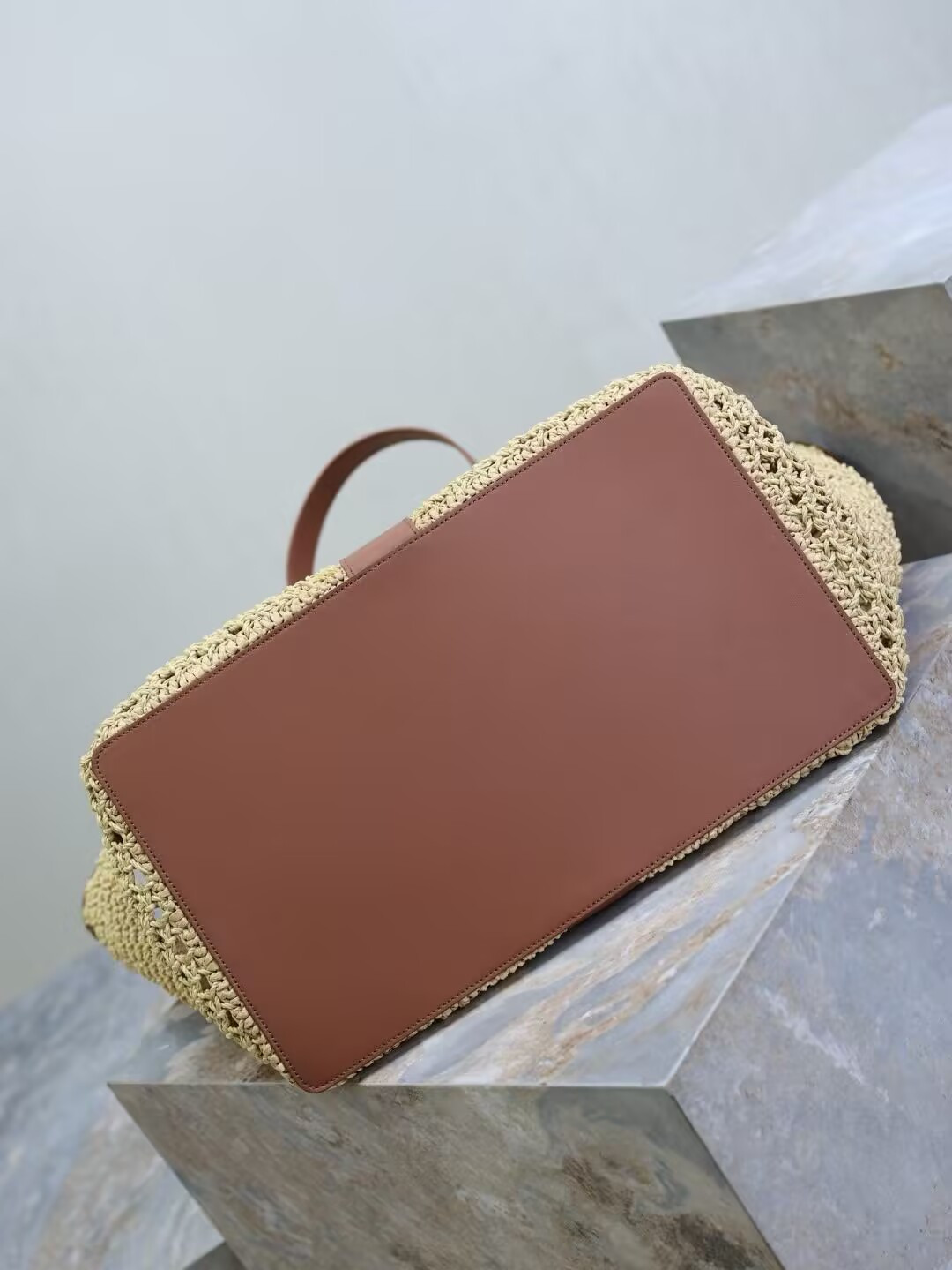 YSL Y-shaped Raffia Tote Bag 50x33x16cm