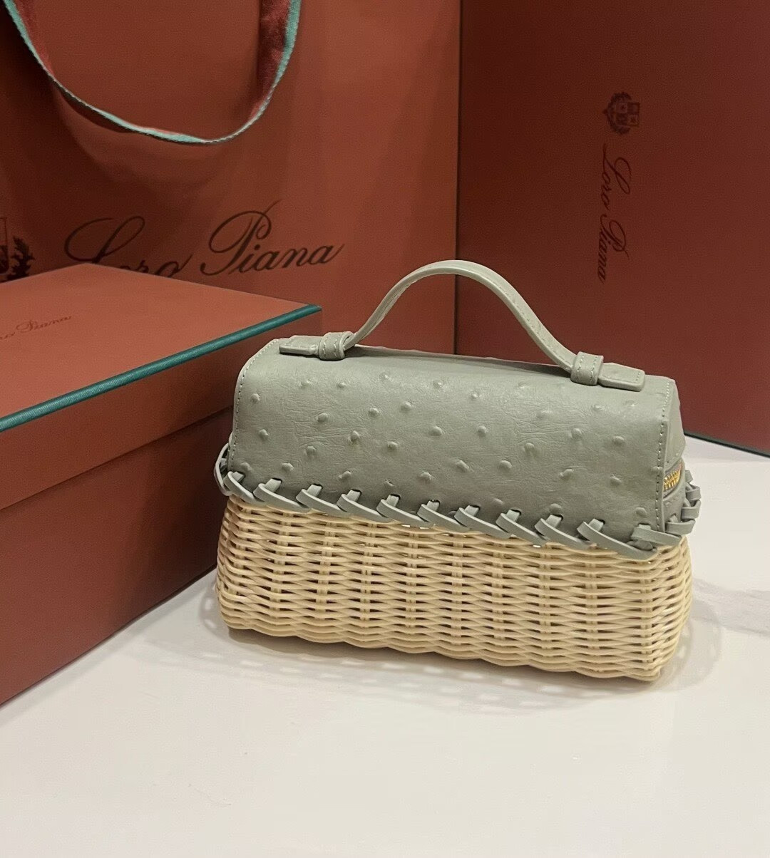 Loro Piana Extra Pocket L19 Wicker Bag 19 x 11.5 x 7cm