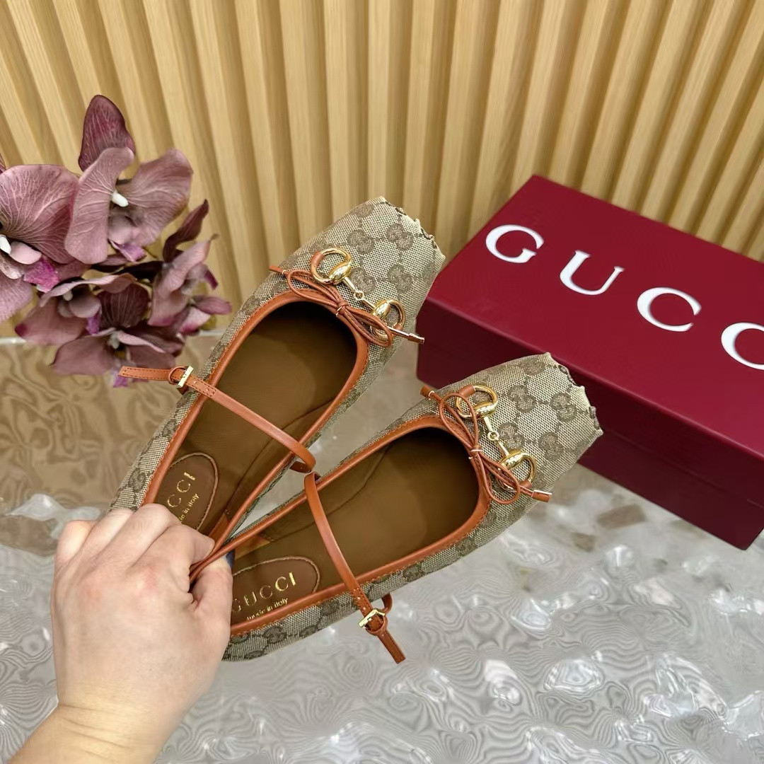 UA Gvc*1 Horsebit GG canbas Ballet Flats