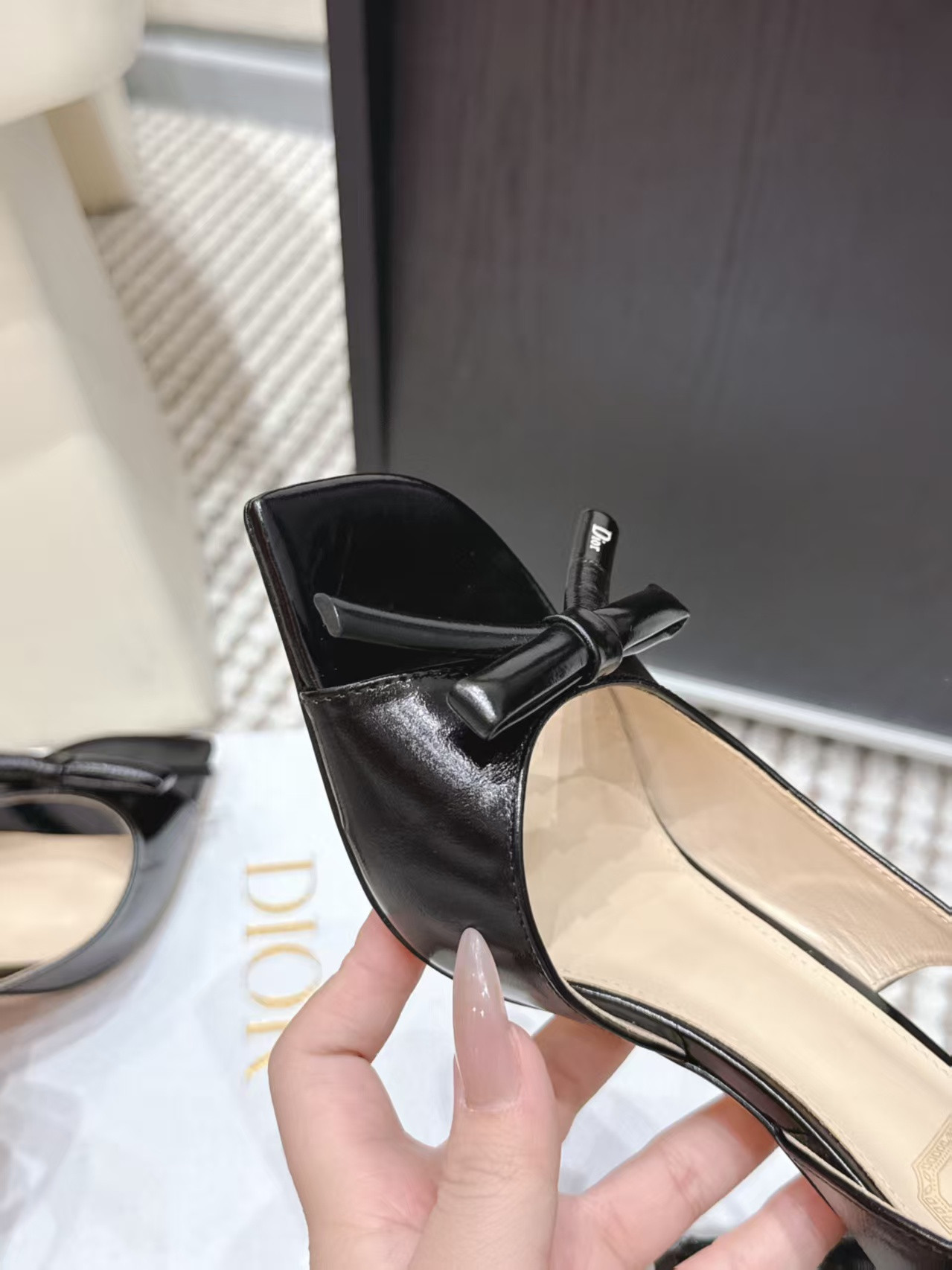UA Dior Bow Heeled Slingback Sandal
