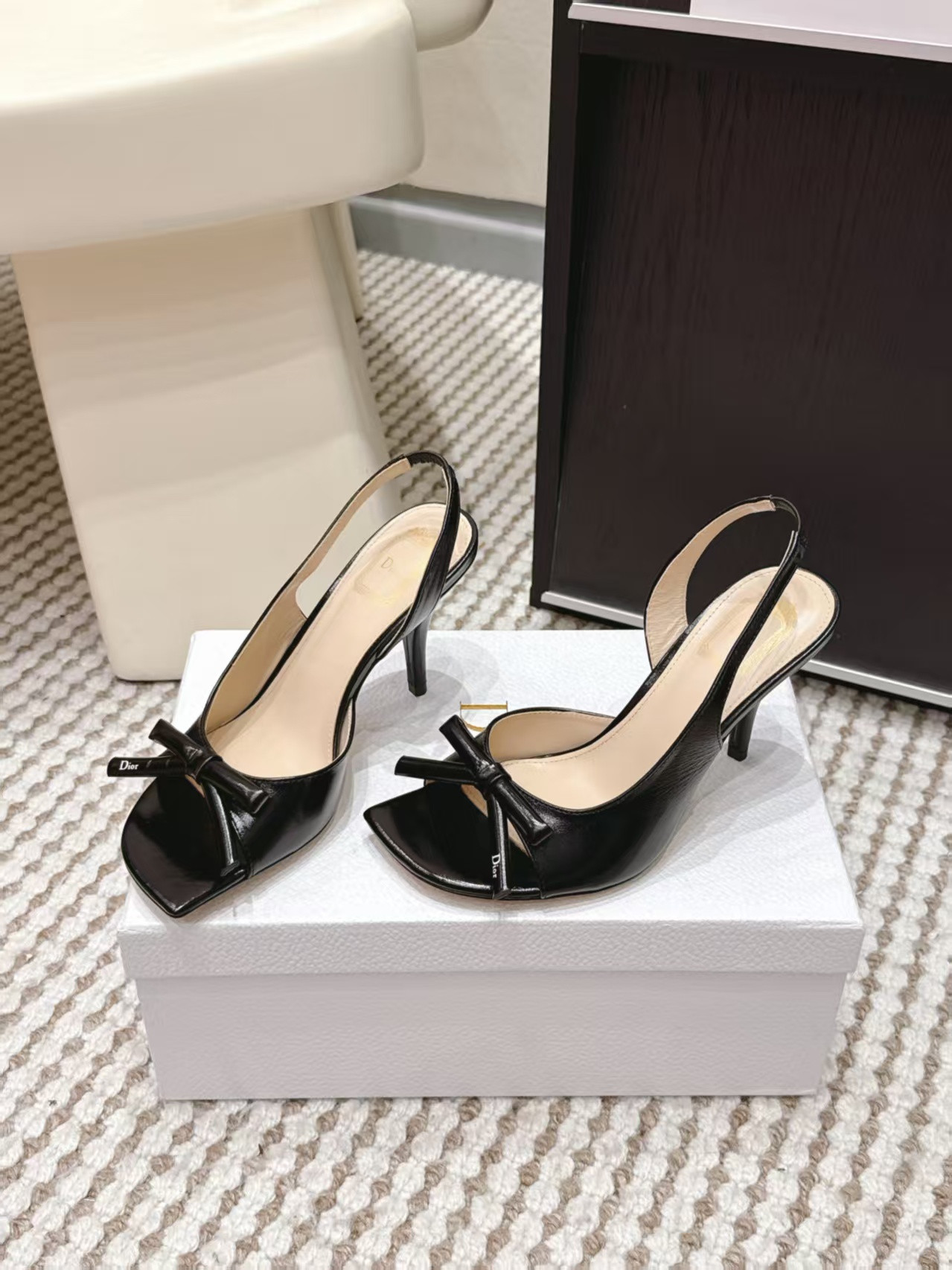 UA Dior Bow Heeled Slingback Sandal