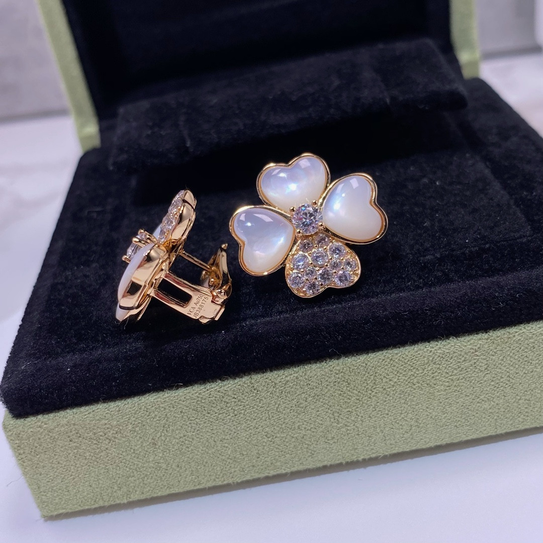 V*n Cl**f & Arpels four-leaf clover earrings