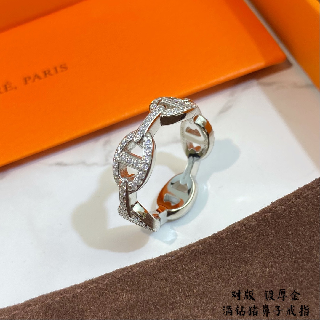H**me5 fully D1am0nd-encrusted Collier de Chien Ring