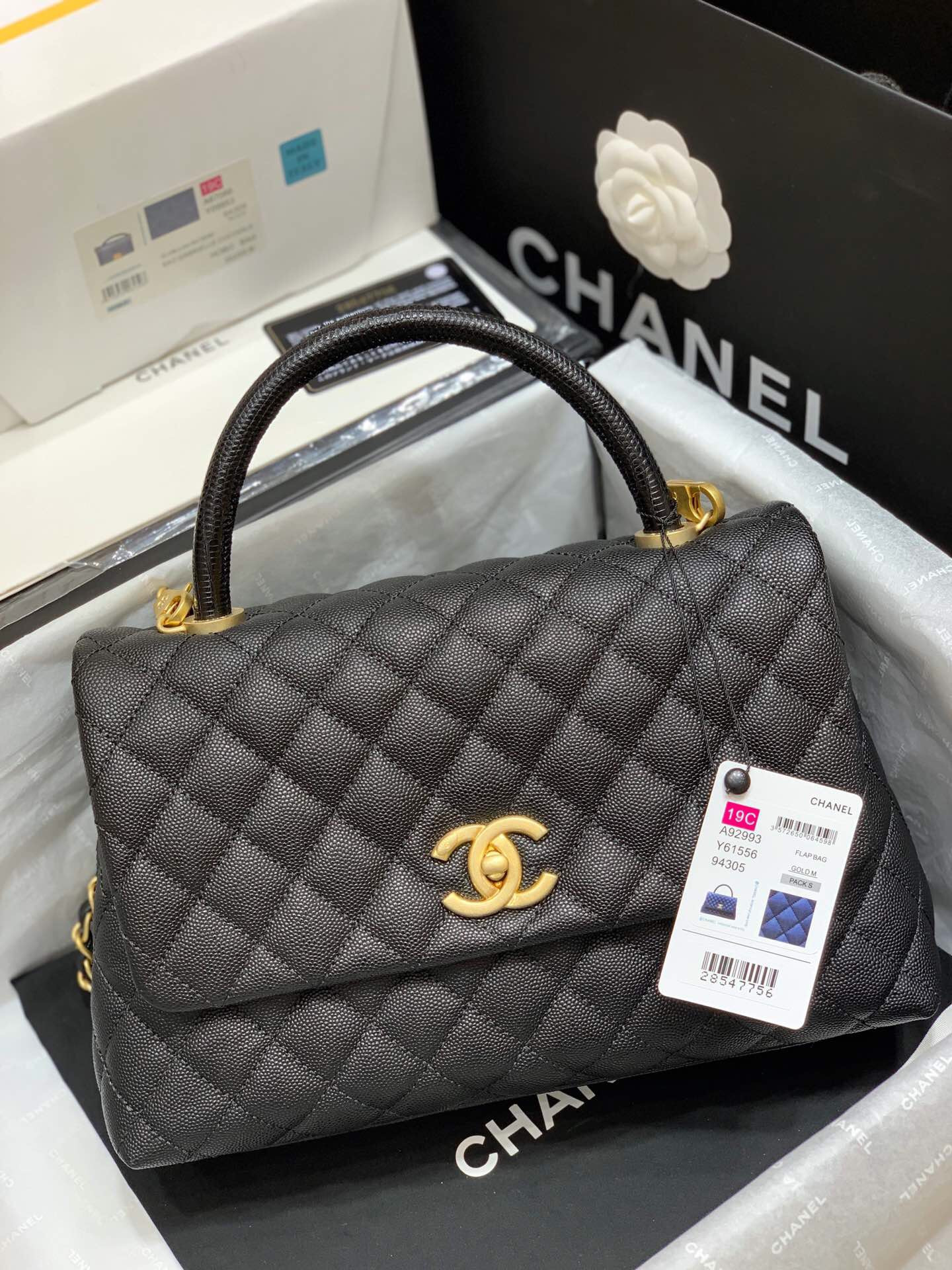 Ch**el COCO Handle bag medium 28cm