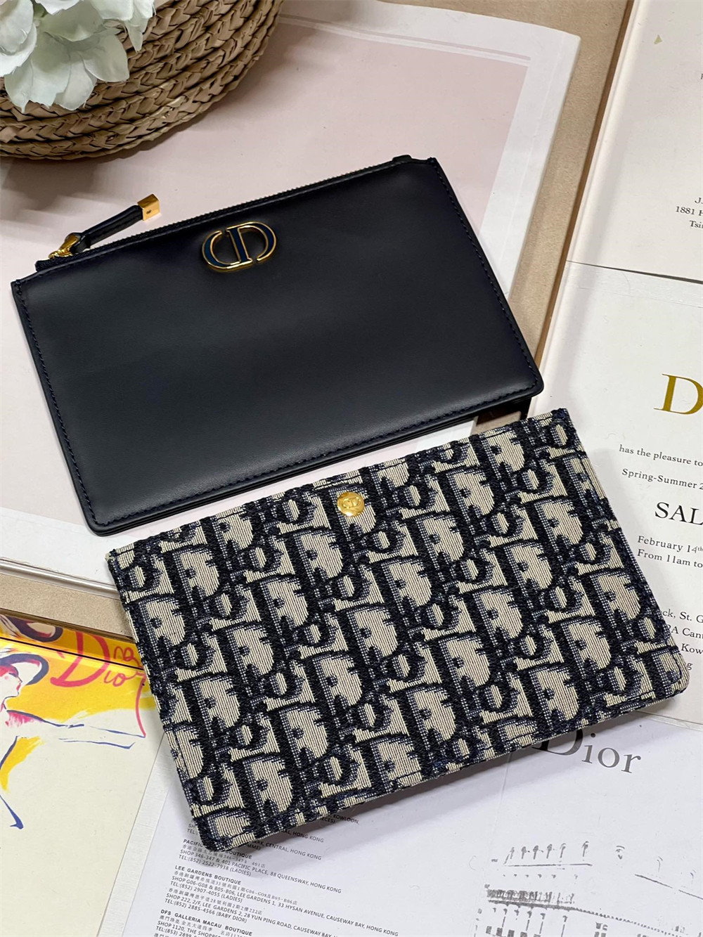 D10r 30 MONTAIGNE AVENUE BAG Blue D10r Oblique Jacquard 22.5 x 12.5 x 6.5 cm