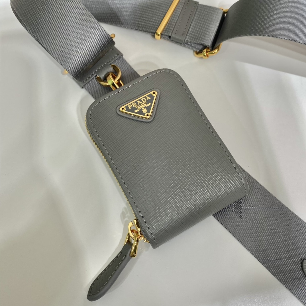 Pra*a Re-Edition 2005 Saffiano leather bag Grey