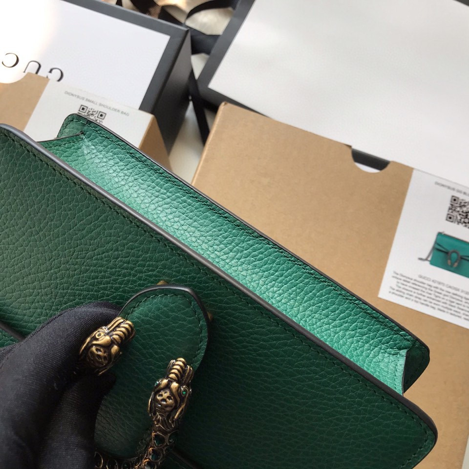 Gvc*1 DIONYSUS LEATHER MINI BAG GREEN 7.5"Wx6"Hx2"D