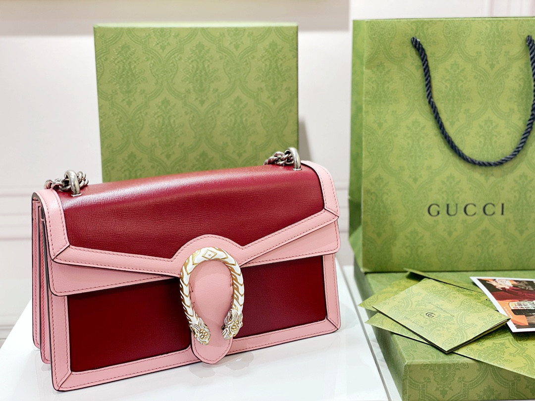 Gvc*1 DIONYSUS SMALL SHOULDER BAG PINK RED 11"Wx7"Hx3.5"D
