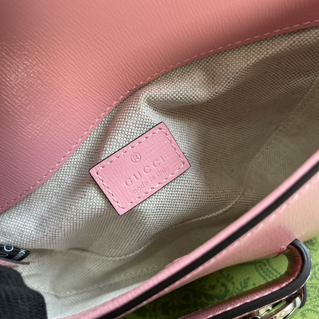 Gvc*1 HORSEBIT 1955 MINI SHOULDER BAG PINK 7.7"W x 5-3.1"H x 2.4-1.2"D