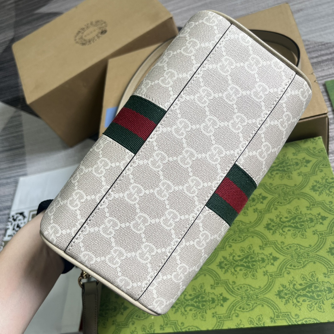 Gvc*1 OPHIDIA S*pER MINI BAG Beige and oatmeal 6.5"W x 3.9"H x 3.5"D