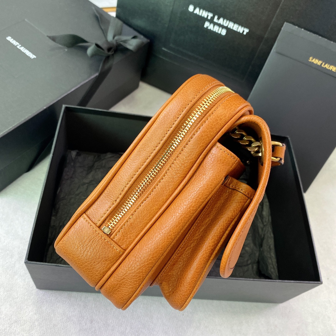 Y51 NIKI MEDIUM IN VINTAGE LEATHER ORANGE 11 X 7.8 X 3.3 INCHES