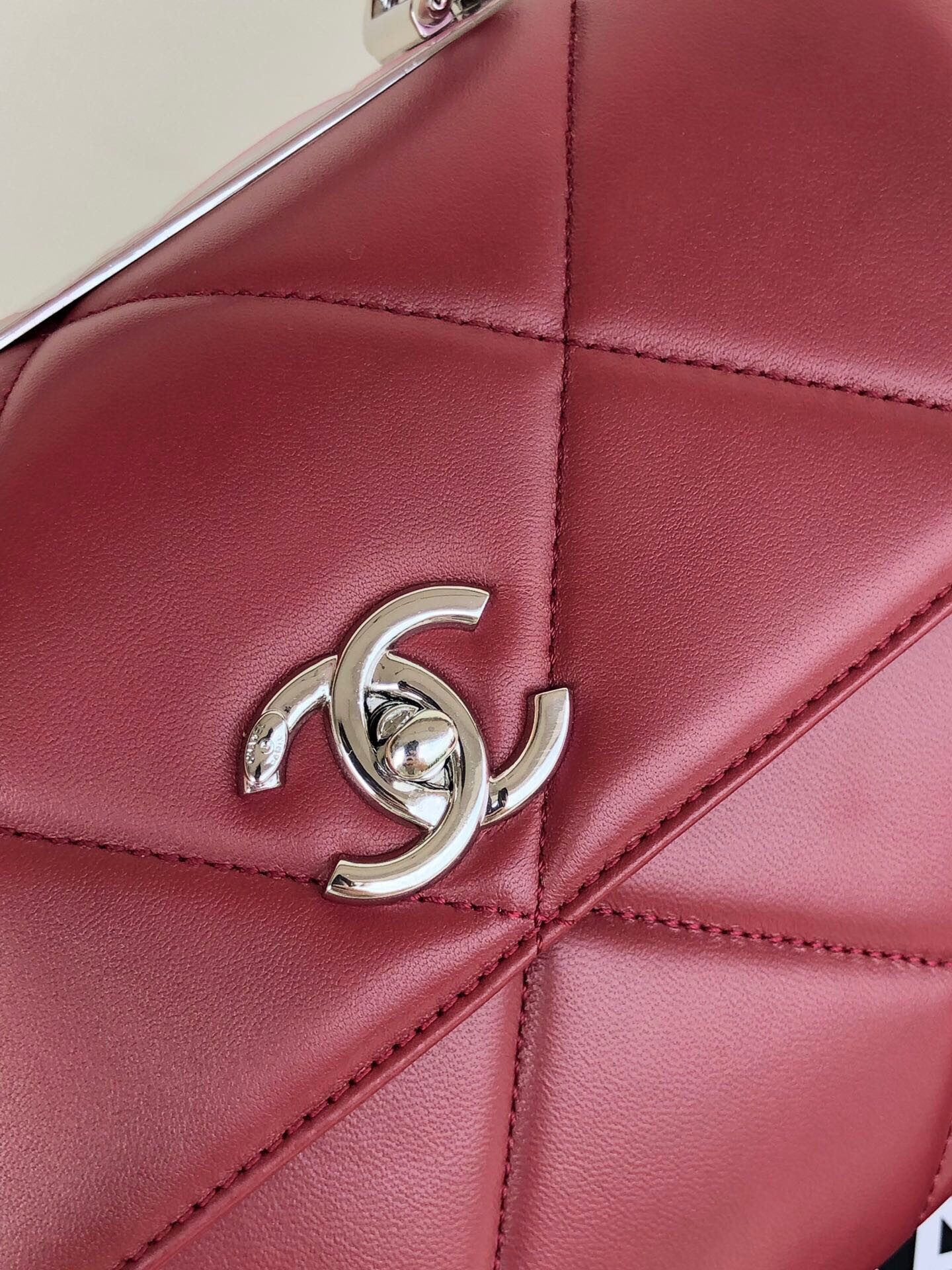 Ch**el FLAP BAG WITH TOP HANDLE 6.6 × 9.8 × 4.7 in