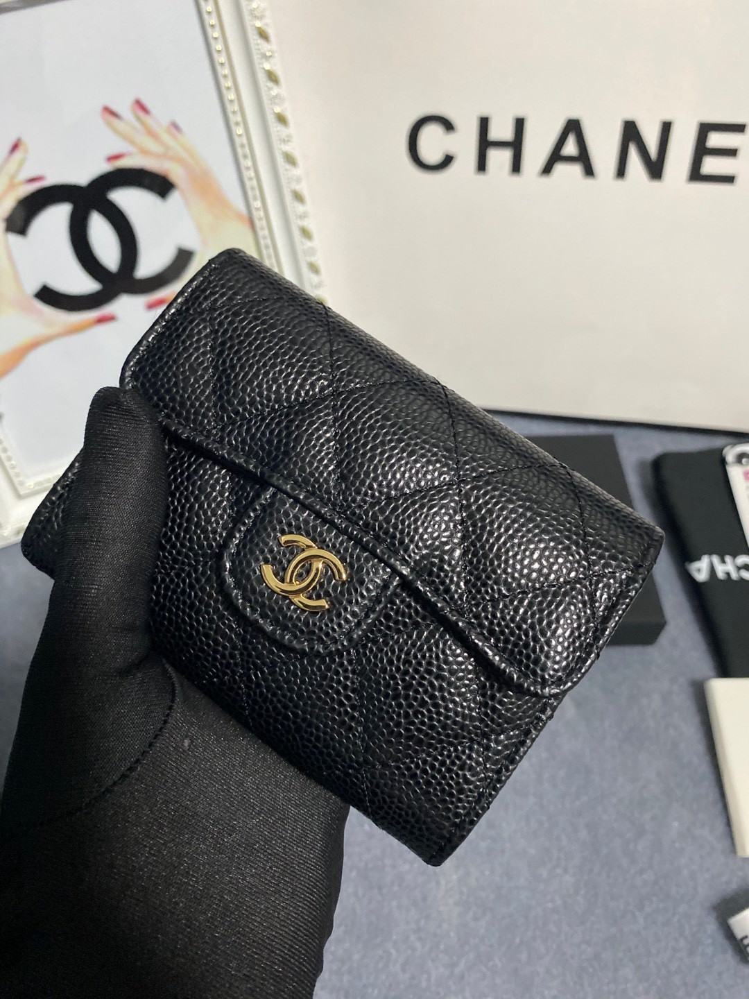 CHANEL FLAP WALLET 12 x 8.5cm