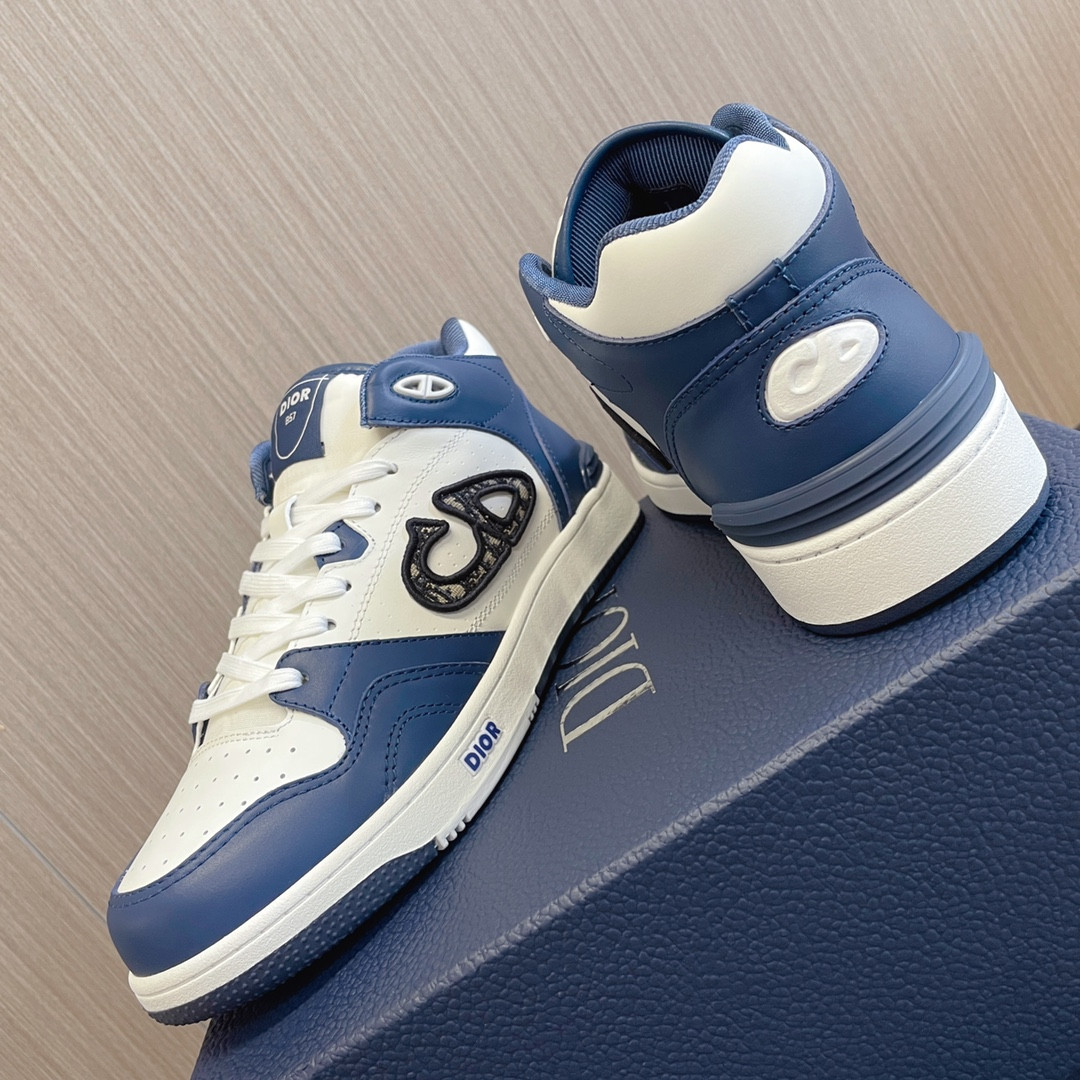 UA D10r B57 Mid-Top Sneaker Navy Blue and White