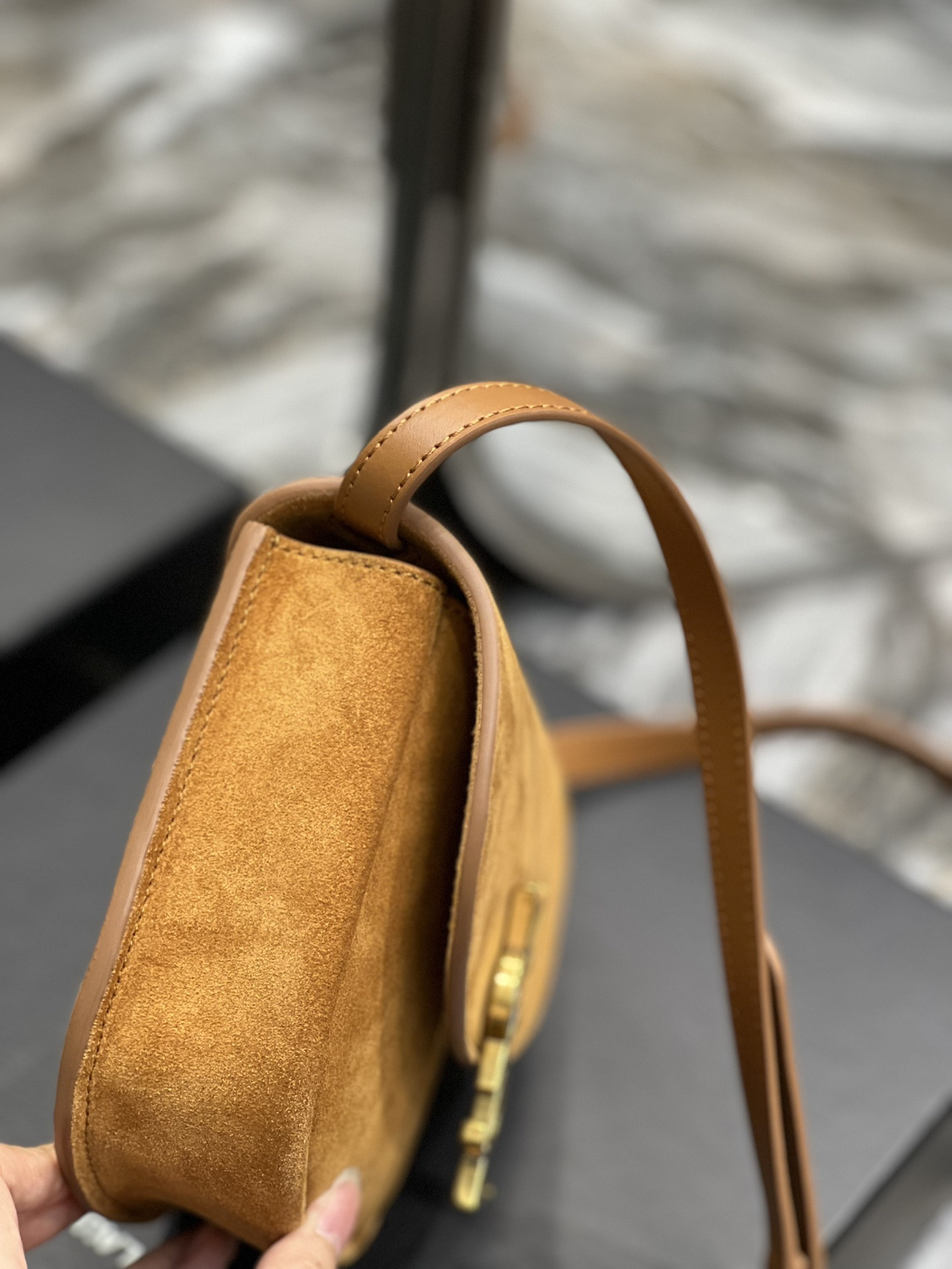 Y51 KAIA SMALL SATCHEL IN SMOOTH LEATHER 7.2 X 6.1 X 2.1 INCHES