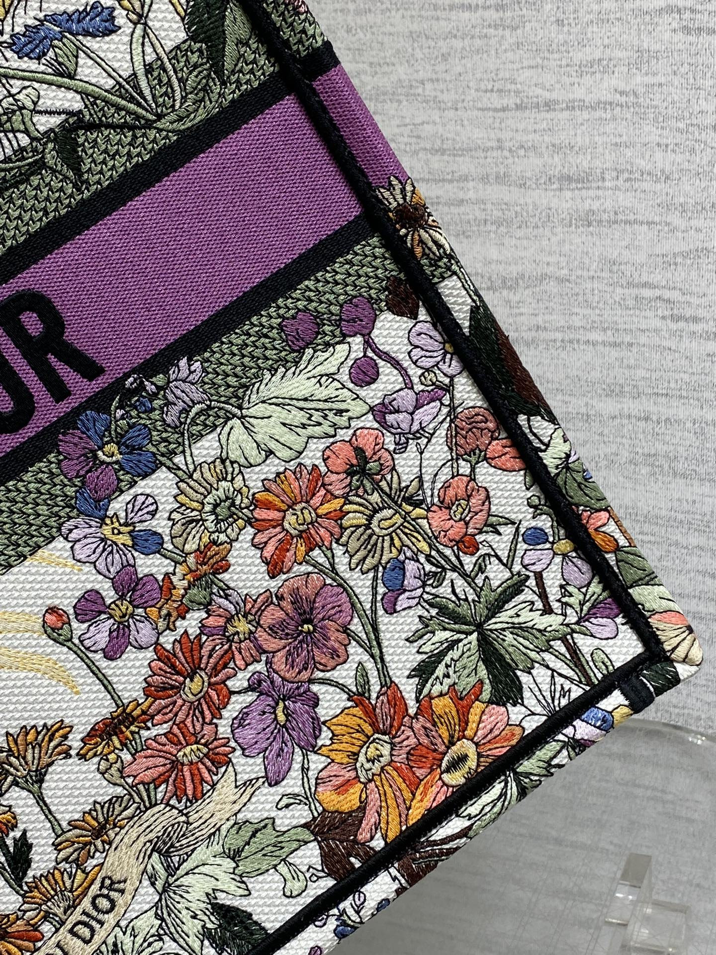D10r Book Tote Ecru Multicolor D10r 4 Saisons Été Soleil Embroidery 42 x18 x35cm