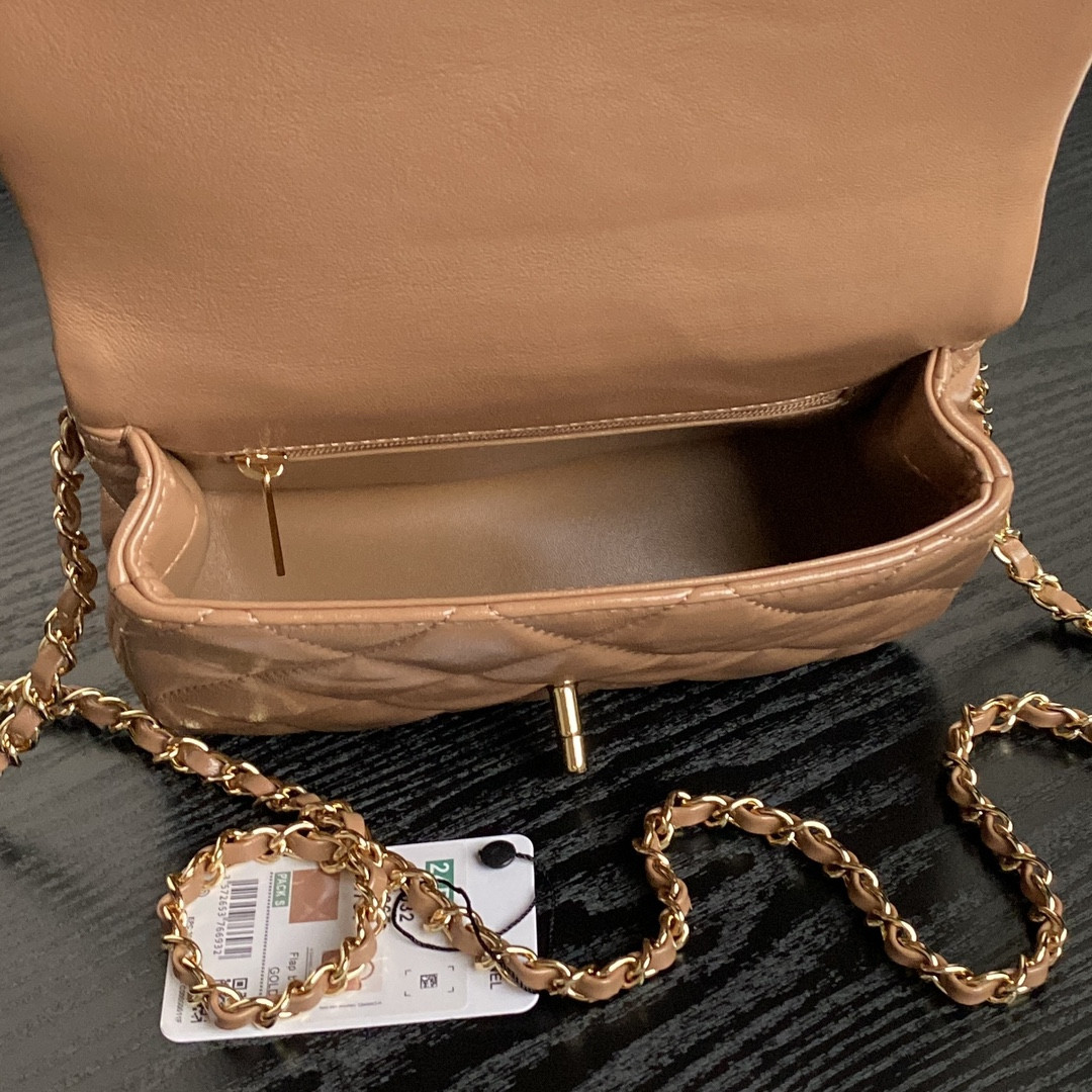 Ch**el MINI FLAP BAG WITH TOP HANDLE 14×19×8.5cm