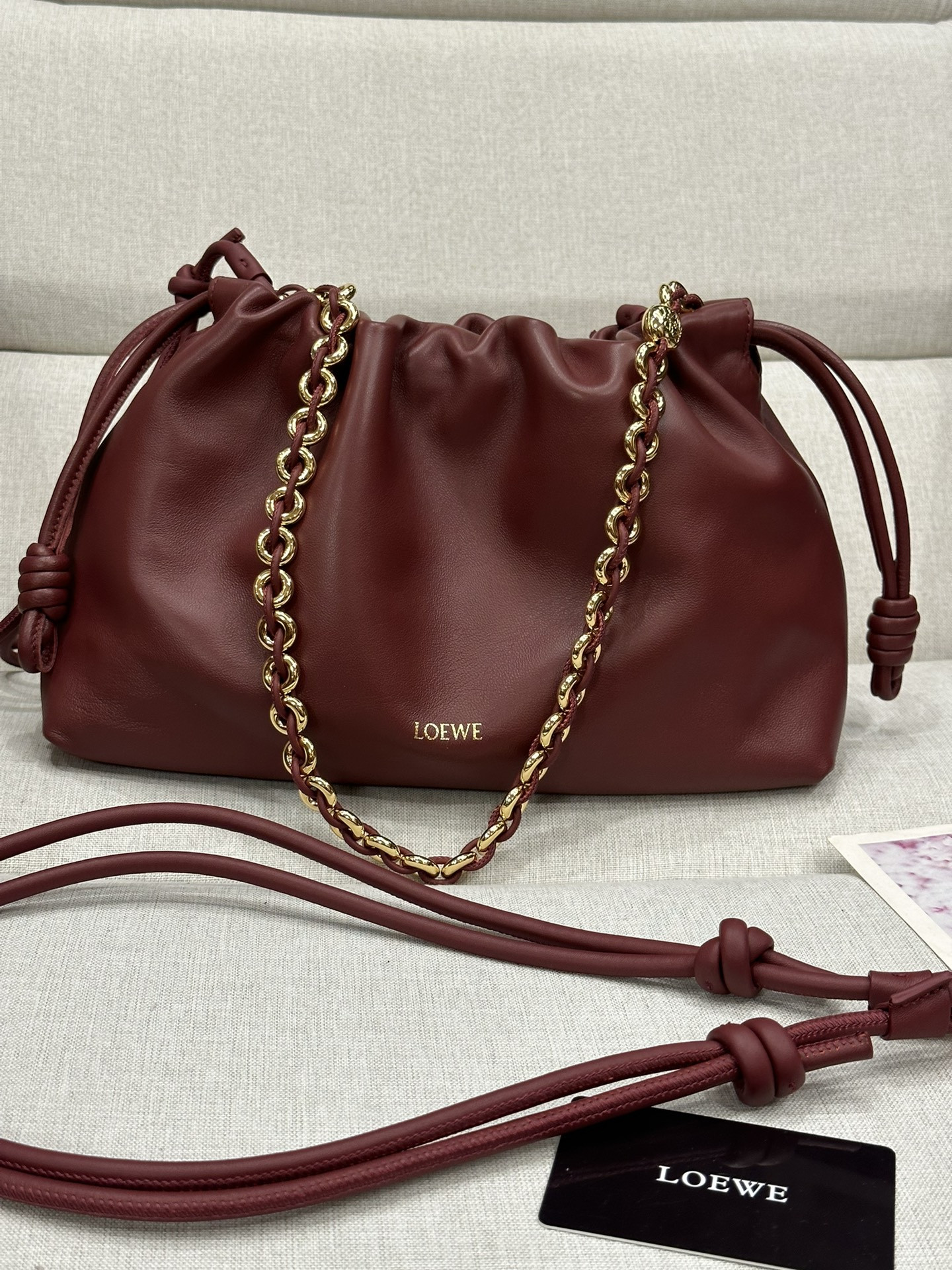 L0ew* Medium Flamenco purse in mellow nappa lambskin 30x10.5x20cm
