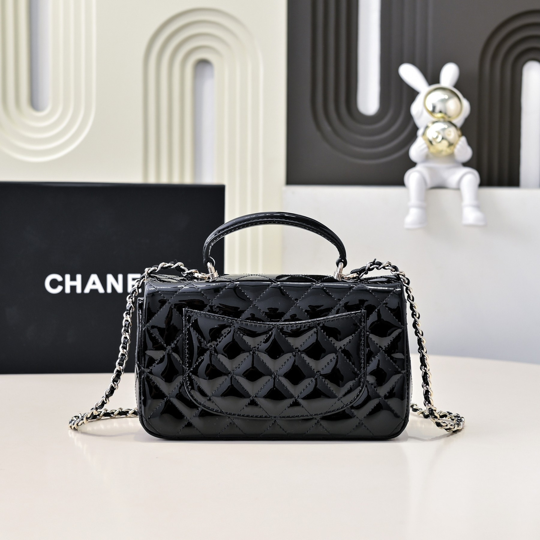 Ch**el Mini Classic Handbag With Top Handle 20x12x6cm
