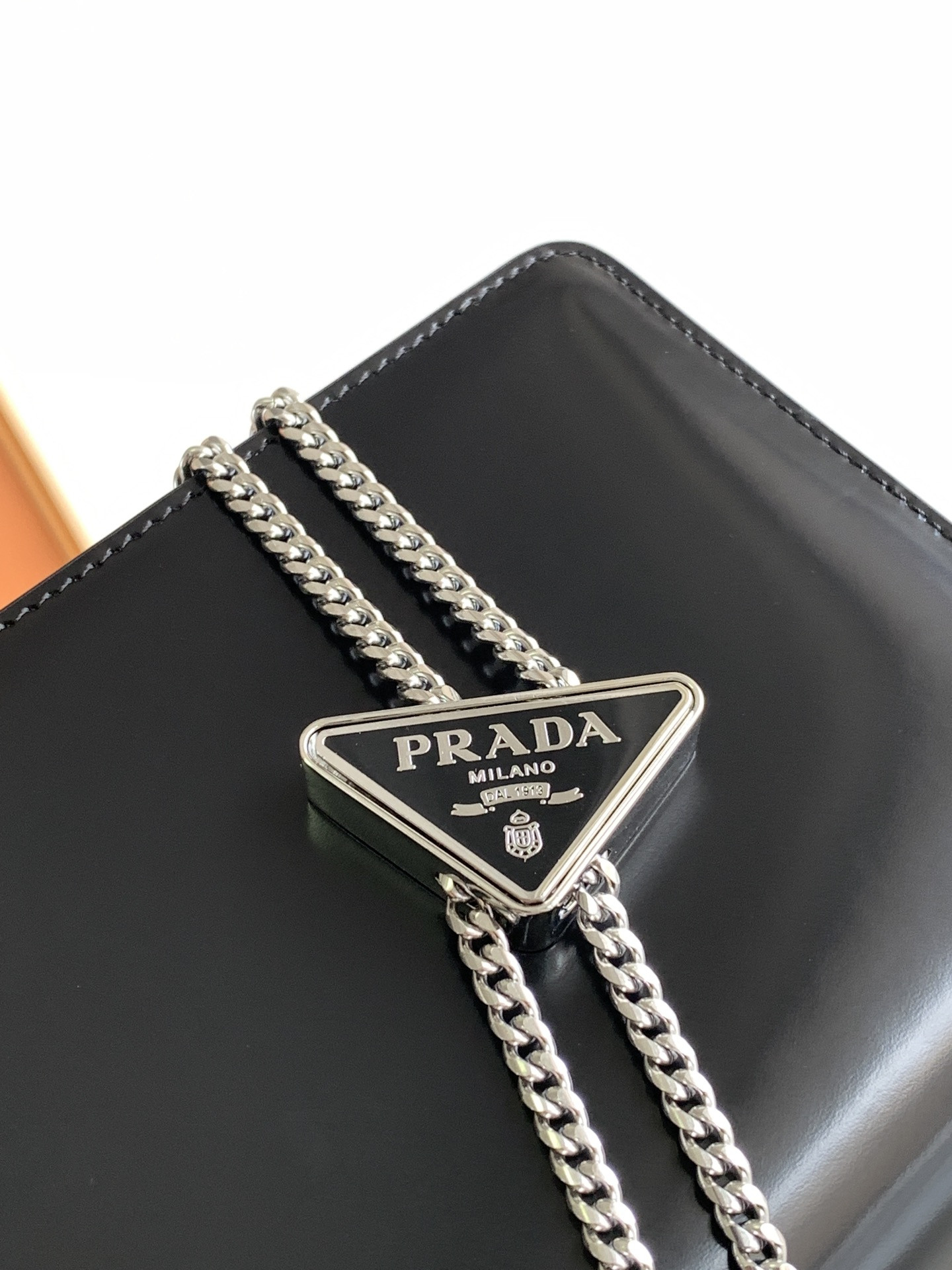 Pra*a Brushed Leather Shoulder Bag 17x 9.5x3.5cm