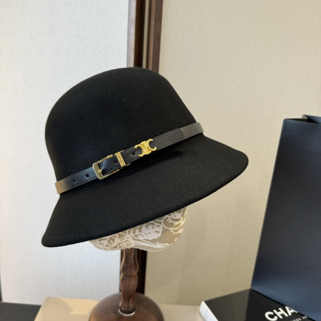 Celine Bucket Hat 100% Wool 57cm Head Circumference