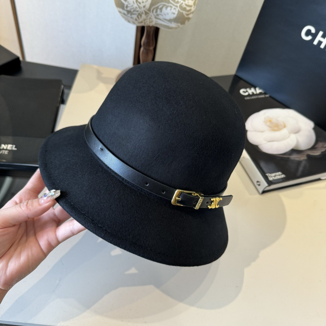 Celine Bucket Hat 100% Wool 57cm Head Circumference