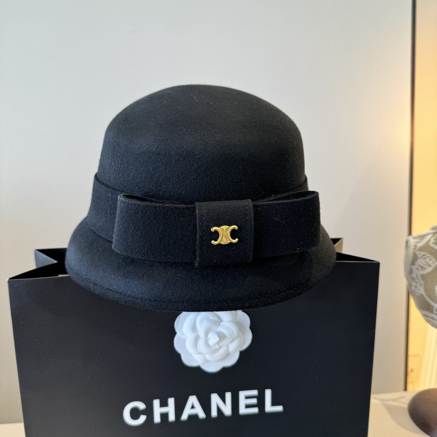Celine Wool Bucket Hat 57cm Head Circumference