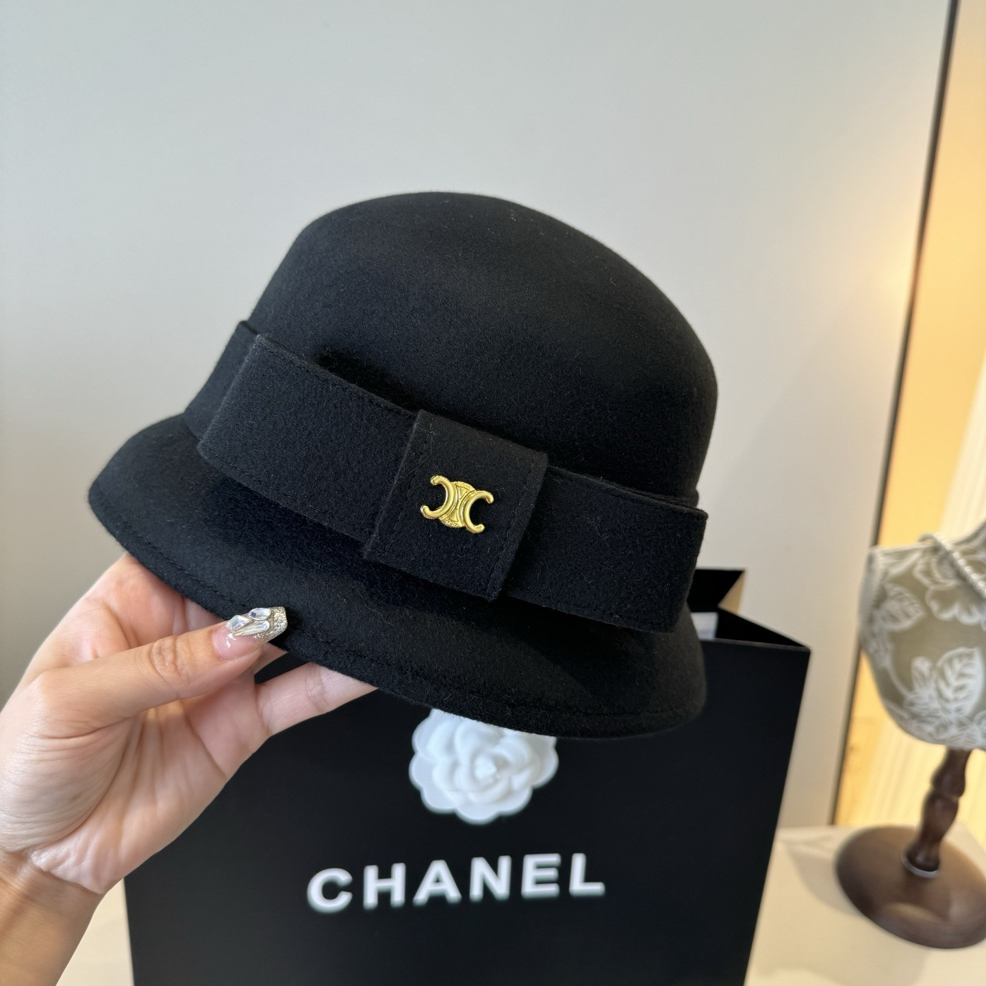 Celine Wool Bucket Hat 57cm Head Circumference