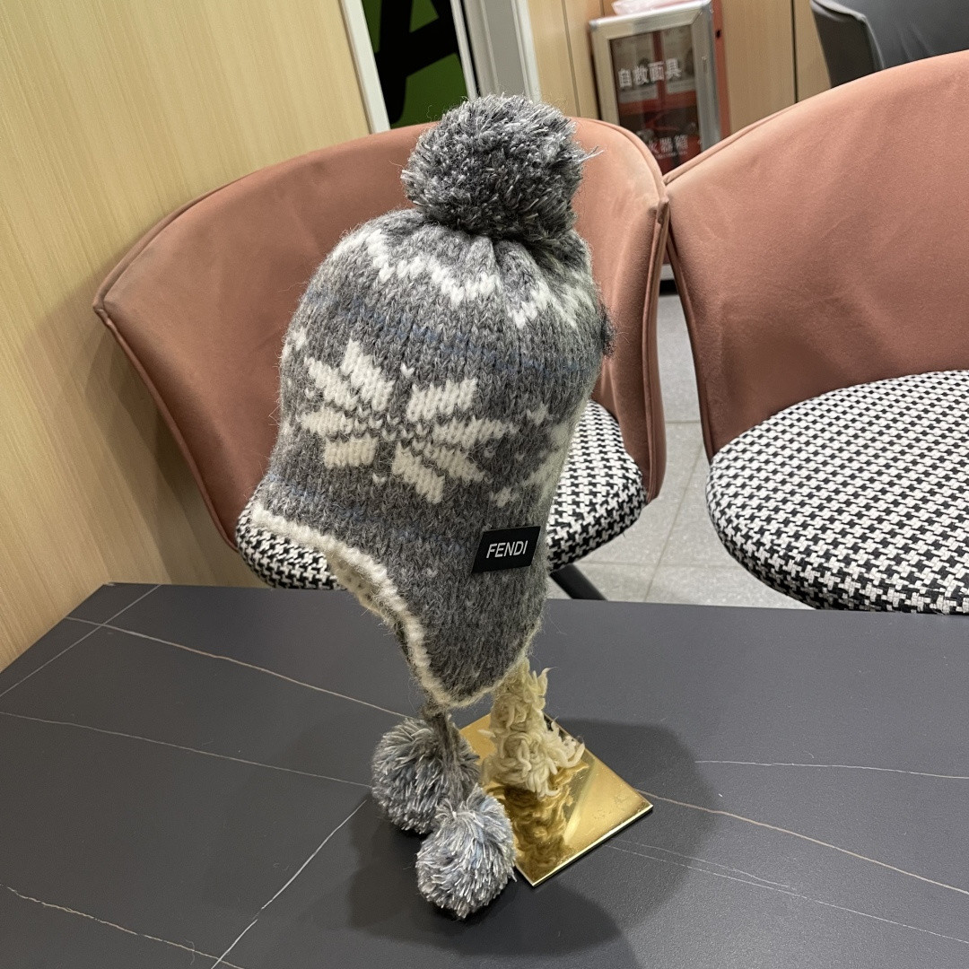 Fendi Knit Trapper Hat
