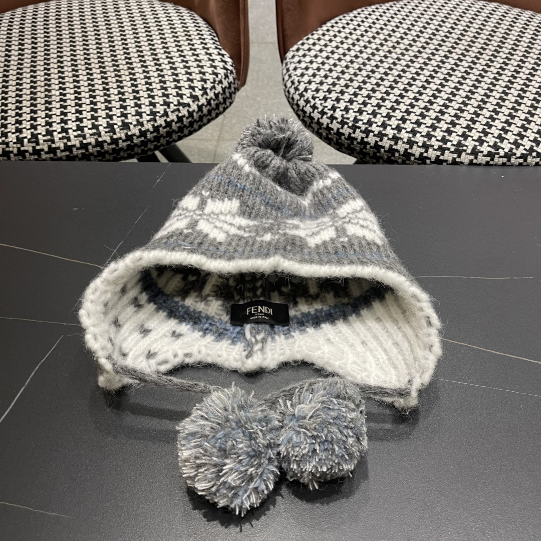 Fendi Knit Trapper Hat