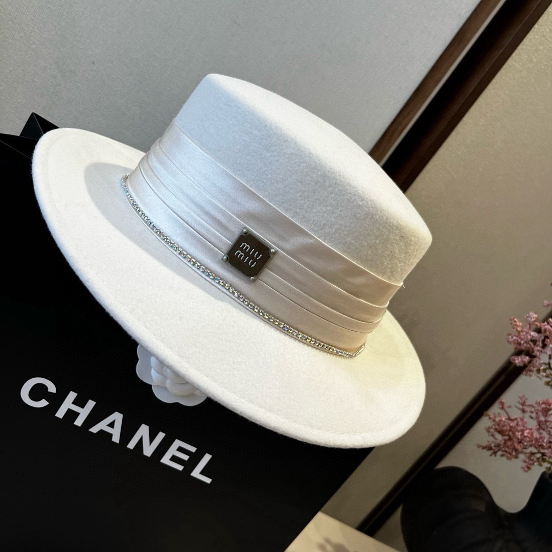 Miu Miu Wool Felt Hat 57cm Head Circumference