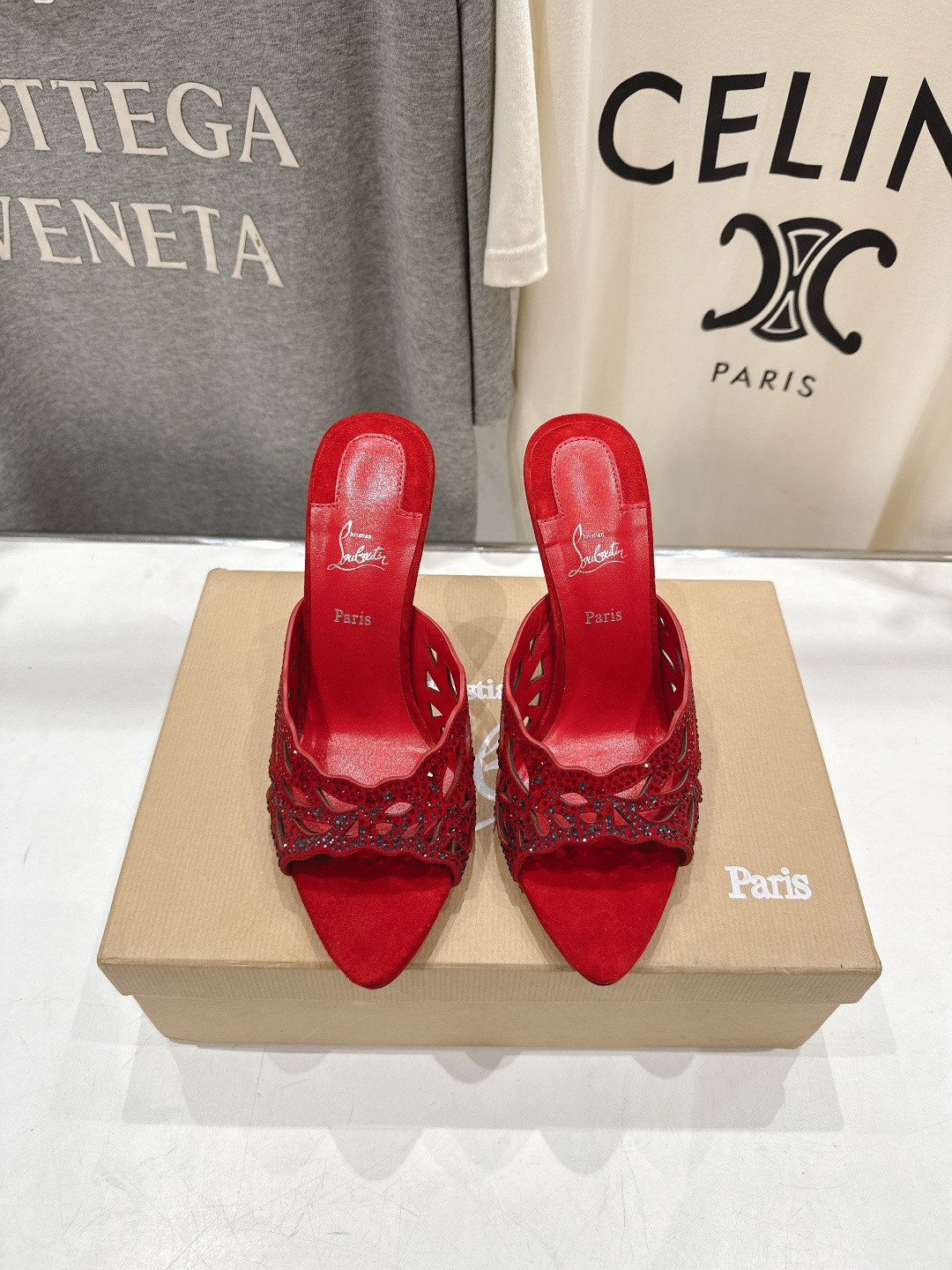 ua Chr1st1an louboutin lasera strass mule 10cm heel