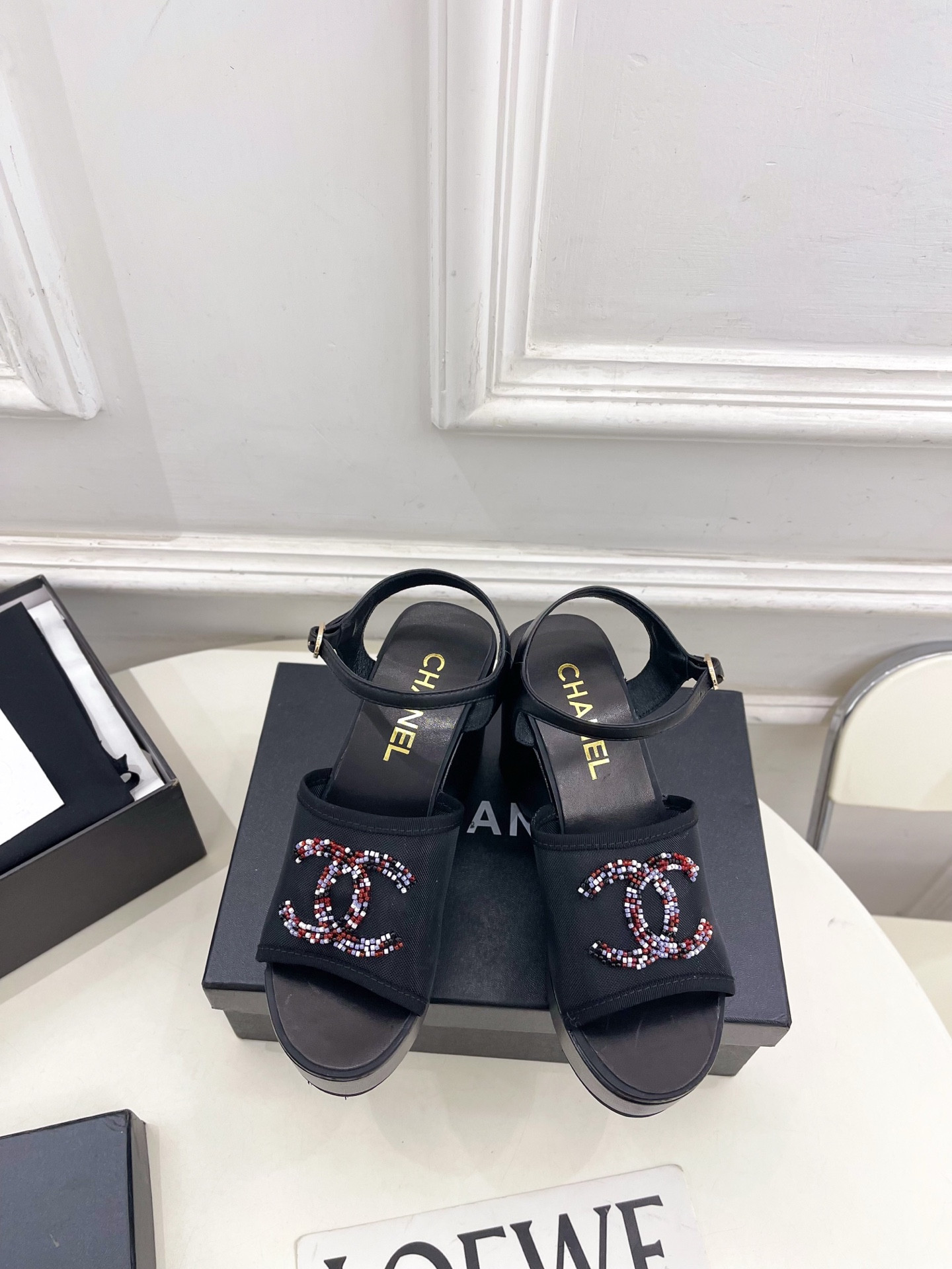 UA Chanel Sandals 9.5cm Heel