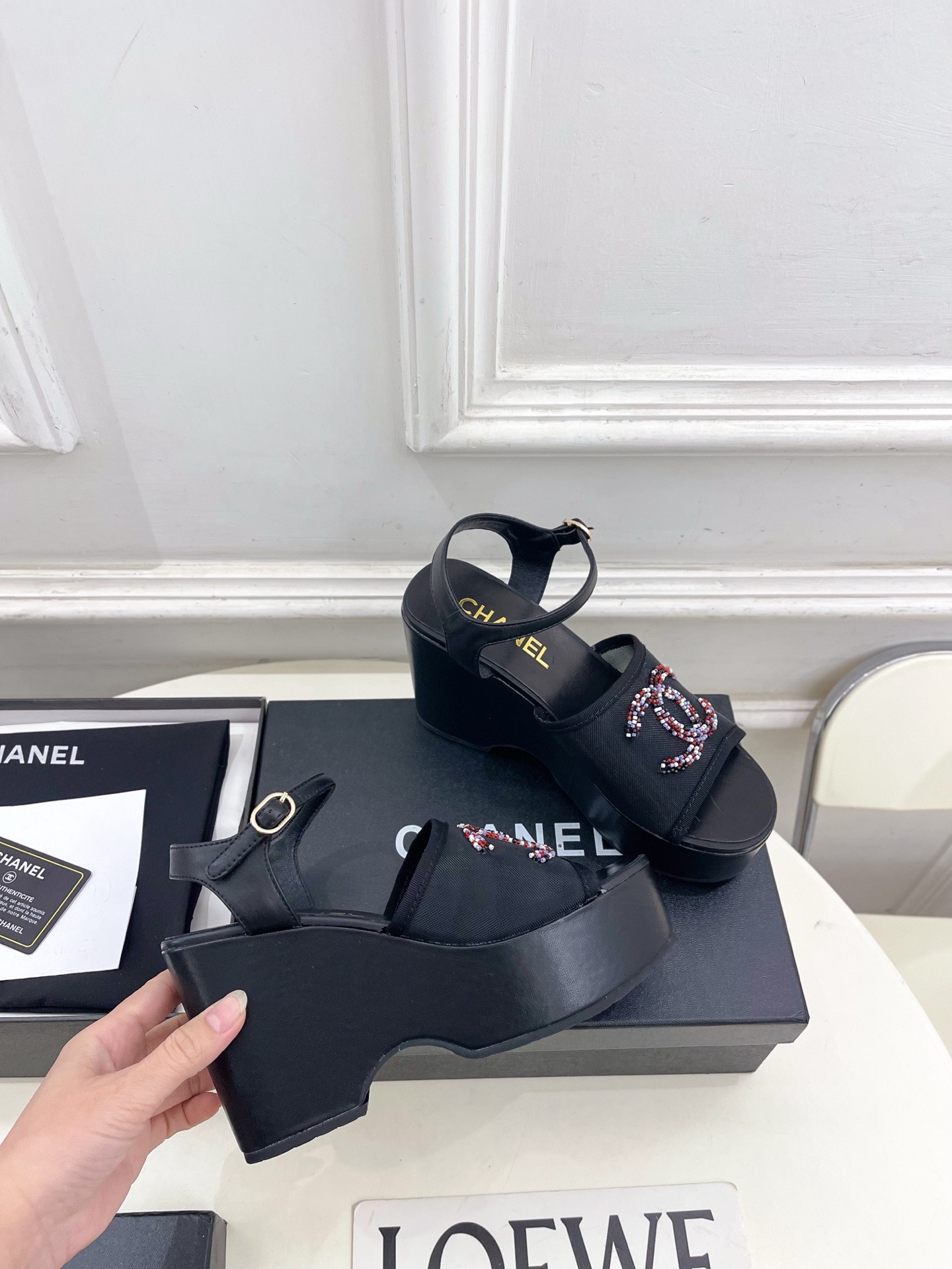 UA Chanel Sandals 9.5cm Heel