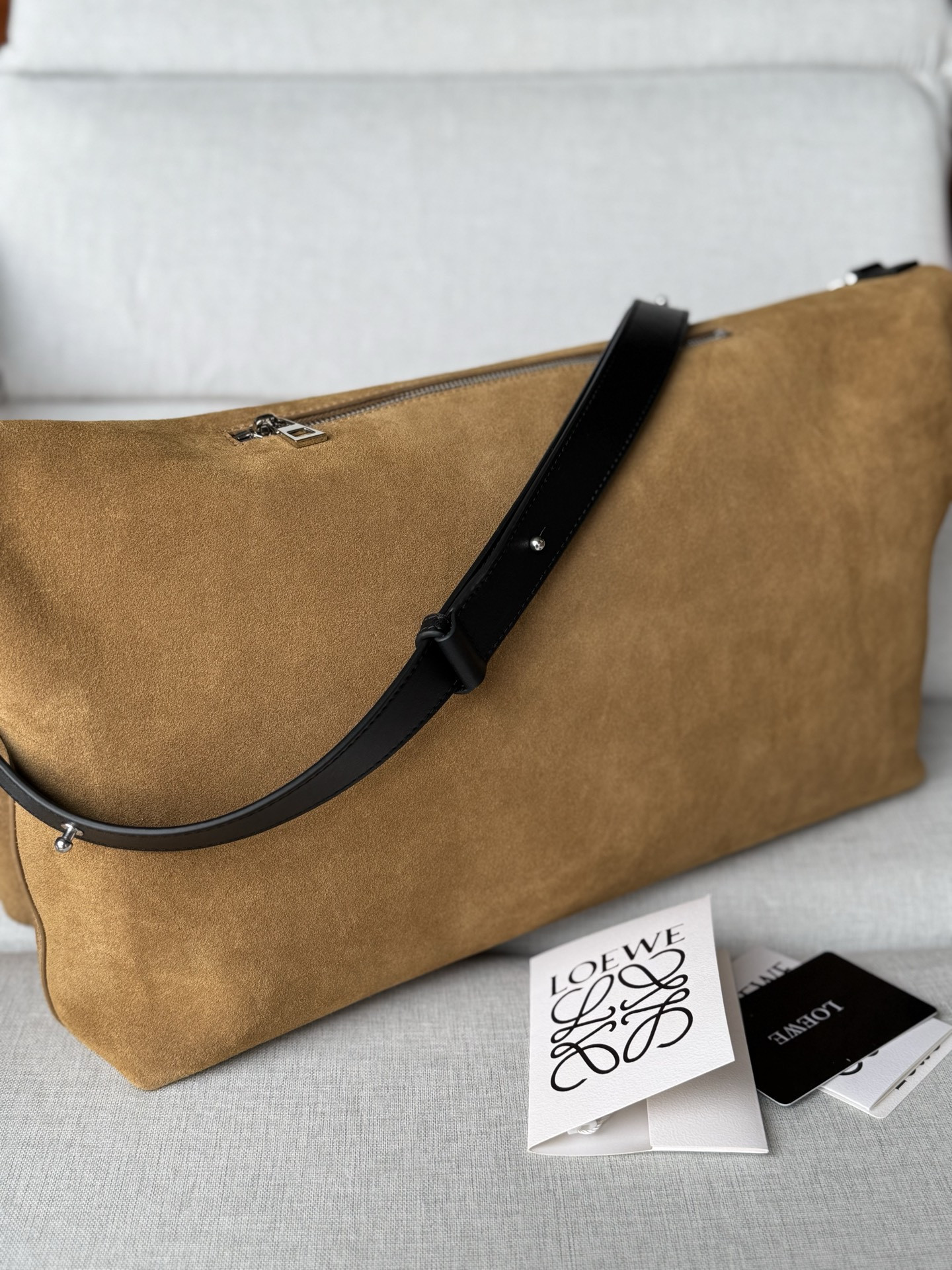 Loewe Bob Folded Tote in Suede 47.5x38x9.5cm