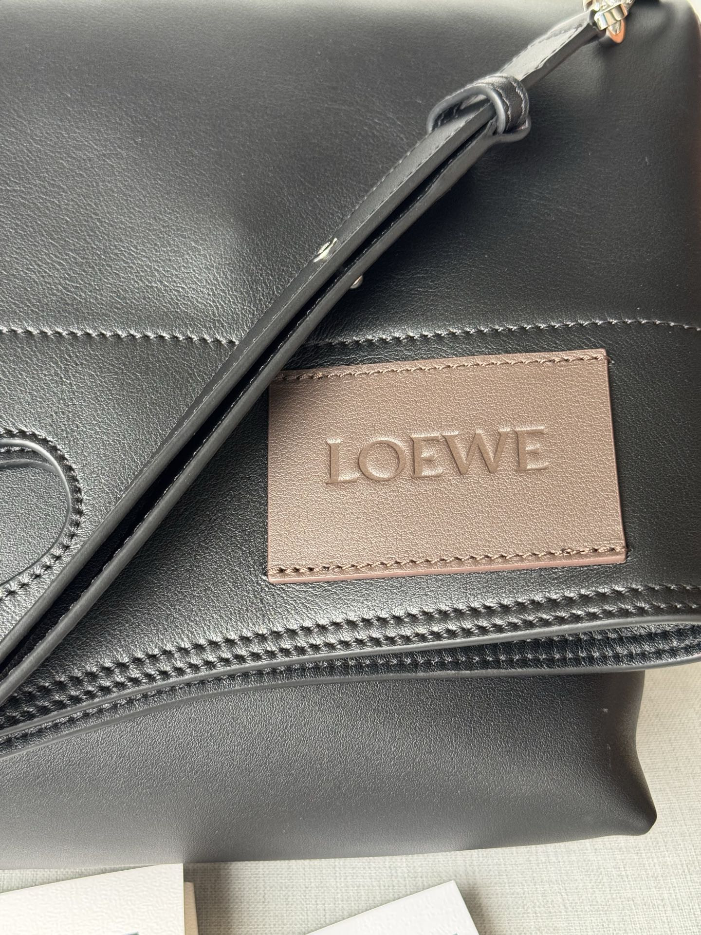 Loewe Bob Folded Tote in Shiny Supple Calfskin