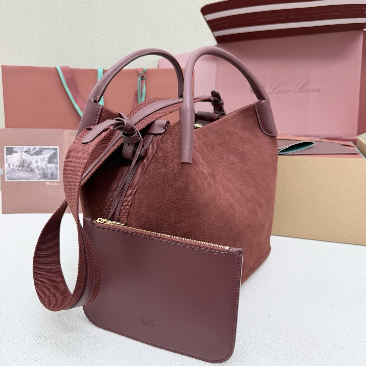 Loro Piana Large Bale Bag 28x36x22cm