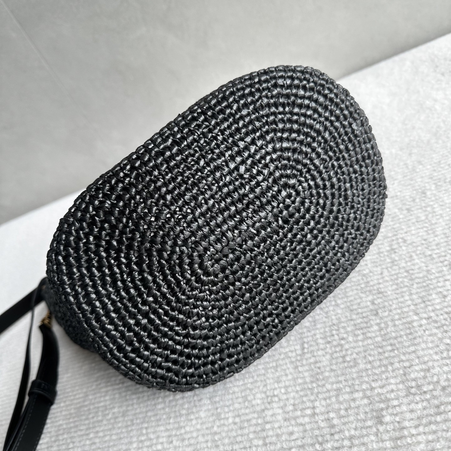 Celine LOUISE medium bucket bag made of plant materials and cow leather 23.5x24x16cm